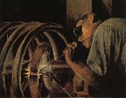 Grant Wood Helix Welder oil on canvas